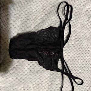 PINK Victoria's Secret Black Lace Panty